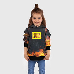 Толстовка-худи детская Pubg fire abstraction, цвет: 3D-черный — фото 2