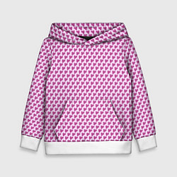 Детская толстовка Паттерн сердечки на розовом фоне