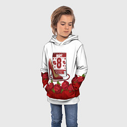 Толстовка-худи детская 8 марта женский день, цвет: 3D-белый — фото 2