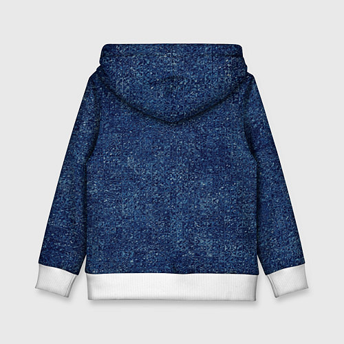 Детская толстовка Текстура тёмно-синий мелкие квадраты / 3D-Белый – фото 2