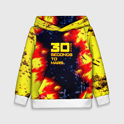 Толстовка-худи детская Thirty Seconds to Mars огненное лого, цвет: 3D-белый