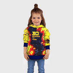 Толстовка-худи детская Thirty Seconds to Mars огненное лого, цвет: 3D-синий — фото 2