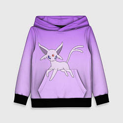 Толстовка-худи детская Espeon Pokemon - розовая кошка покемон, цвет: 3D-черный