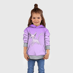 Толстовка-худи детская Espeon Pokemon - розовая кошка покемон, цвет: 3D-меланж — фото 2