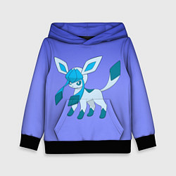 Толстовка-худи детская Glaceon Pokemon, цвет: 3D-черный