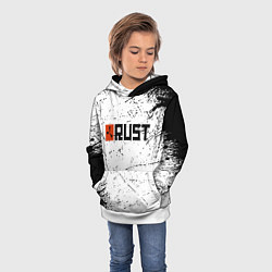 Толстовка-худи детская RUST брызги красок, цвет: 3D-белый — фото 2