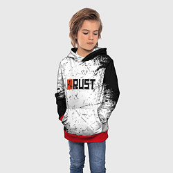 Толстовка-худи детская RUST брызги красок, цвет: 3D-красный — фото 2