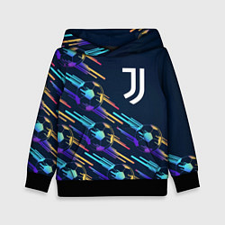 Толстовка-худи детская Juventus градиентные мячи, цвет: 3D-черный