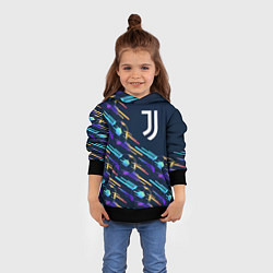 Толстовка-худи детская Juventus градиентные мячи, цвет: 3D-черный — фото 2