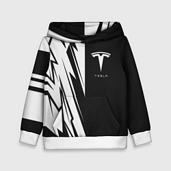 Толстовка-худи детская Tesla - carbon texture, цвет: 3D-белый