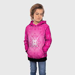 Толстовка-худи детская Узоры на розовом фоне, цвет: 3D-черный — фото 2