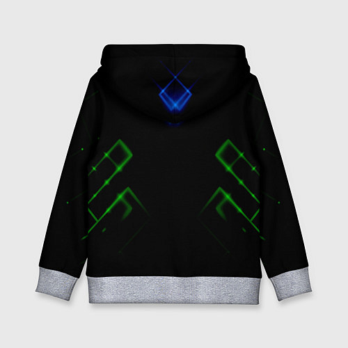 Детская толстовка Зелёный неон абстракция / 3D-Меланж – фото 2