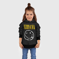 Толстовка-худи детская Джинсовка с nirvana, цвет: 3D-черный — фото 2