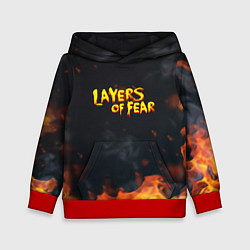 Толстовка-худи детская Layers of Fear огненный стиль хоррор, цвет: 3D-красный