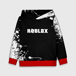 Толстовка-худи детская Roblox текстура краски белые, цвет: 3D-красный