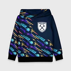 Толстовка-худи детская West Ham градиентные мячи, цвет: 3D-черный