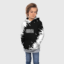 Толстовка-худи детская Nirvana текстура огонь, цвет: 3D-меланж — фото 2