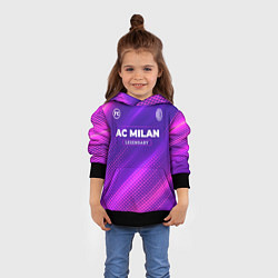 Толстовка-худи детская AC Milan legendary sport grunge, цвет: 3D-черный — фото 2