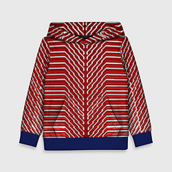 Детская толстовка Белые линии на красном фоне