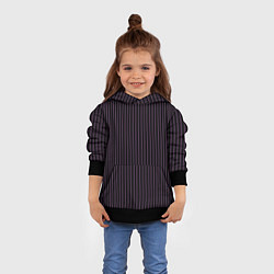 Толстовка-худи детская Тёмный фиолетовый в полоску, цвет: 3D-черный — фото 2