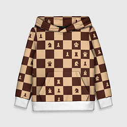 Детская толстовка Коричневая шахматная доска