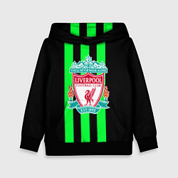 Толстовка-худи детская Liverpool line green, цвет: 3D-черный