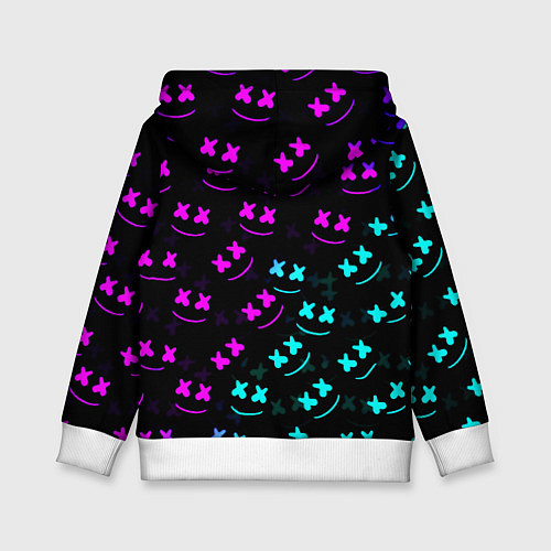 Детская толстовка Fortnite x Marshmello neon pattern / 3D-Белый – фото 2