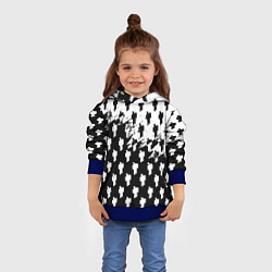 Толстовка-худи детская Billie Eilish pattern black, цвет: 3D-синий — фото 2