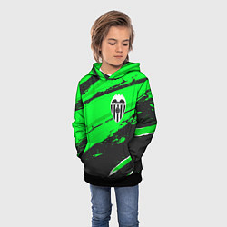 Толстовка-худи детская Valencia sport green, цвет: 3D-черный — фото 2