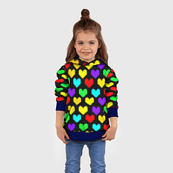 Толстовка-худи детская Undertale heart pattern, цвет: 3D-синий — фото 2