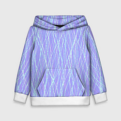 Толстовка-худи детская Светлый сиреневый с неоновыми линиями, цвет: 3D-белый