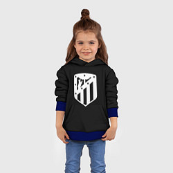 Толстовка-худи детская Атлетико Мадрид белое лого фк, цвет: 3D-синий — фото 2