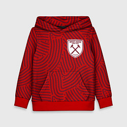 Толстовка-худи детская West Ham отпечатки, цвет: 3D-красный