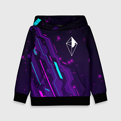 Толстовка-худи детская No Mans Sky neon gaming, цвет: 3D-черный