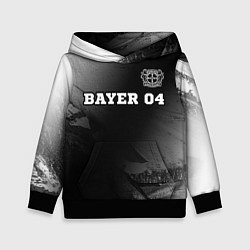 Толстовка-худи детская Bayer 04 sport на темном фоне посередине, цвет: 3D-черный