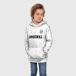 Толстовка-худи детская Arsenal sport на светлом фоне посередине, цвет: 3D-белый — фото 2