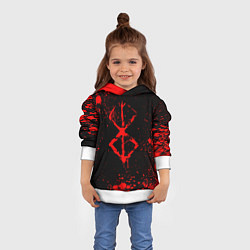 Толстовка-худи детская Клеймо жертвы и брызги - Аниме Берсерк, цвет: 3D-белый — фото 2
