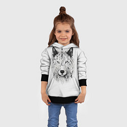 Толстовка-худи детская Фантастический волк, цвет: 3D-черный — фото 2