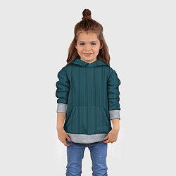 Толстовка-худи детская Тёмный бирюзовый в полоску, цвет: 3D-меланж — фото 2