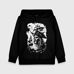 Толстовка-худи детская Pirate head 1, цвет: 3D-черный