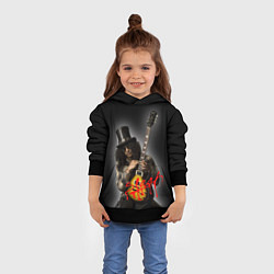 Толстовка-худи детская Slash музыкант группы Guns N Roses, цвет: 3D-черный — фото 2