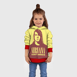 Толстовка-худи детская Kurt Cobain Nirvana, цвет: 3D-красный — фото 2