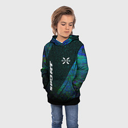 Толстовка-худи детская Exeed sport glitch blue, цвет: 3D-черный — фото 2