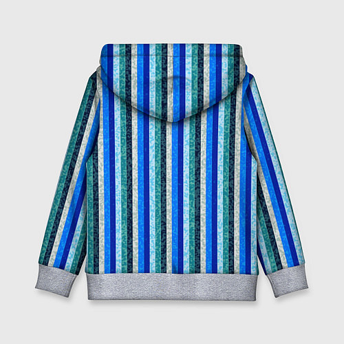 Детская толстовка Сине-бирюзовый полосатый / 3D-Меланж – фото 2
