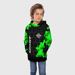 Толстовка-худи детская Haval green sport hexagon, цвет: 3D-черный — фото 2