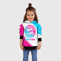 Толстовка-худи детская Bayern neon gradient style, цвет: 3D-черный — фото 2