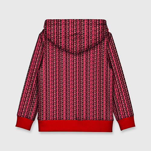 Детская толстовка Красно-розовый искажённые полосы / 3D-Красный – фото 2
