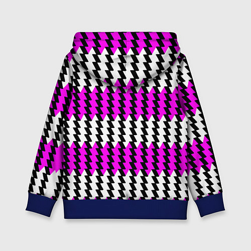 Детская толстовка Вертикальные бело-розовые полосы / 3D-Синий – фото 2