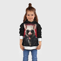 Толстовка-худи детская Крутой опоссум, цвет: 3D-белый — фото 2