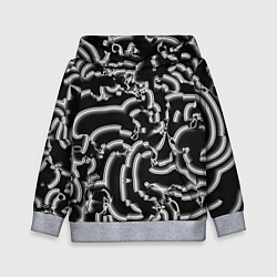 Толстовка-худи детская Абстрактные объемные рельефы, цвет: 3D-меланж